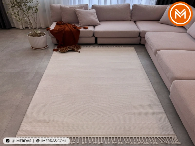 فرش ایکیا کد 42314 زمینه کرم